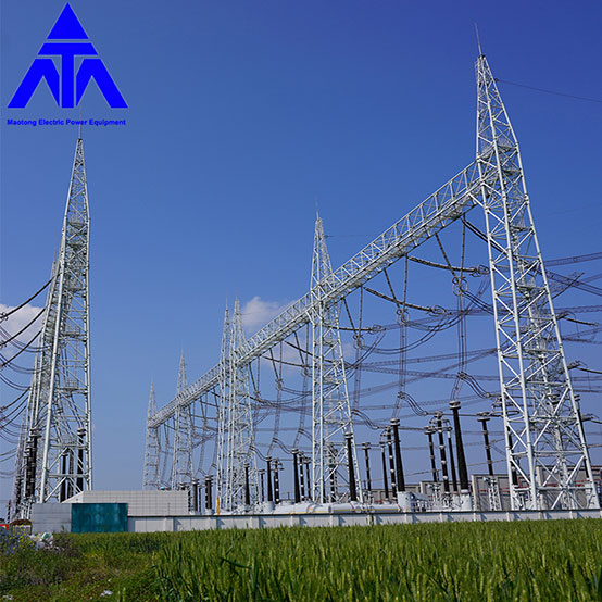 Electrical Power Transmission Substation Structures Steel Galvanized